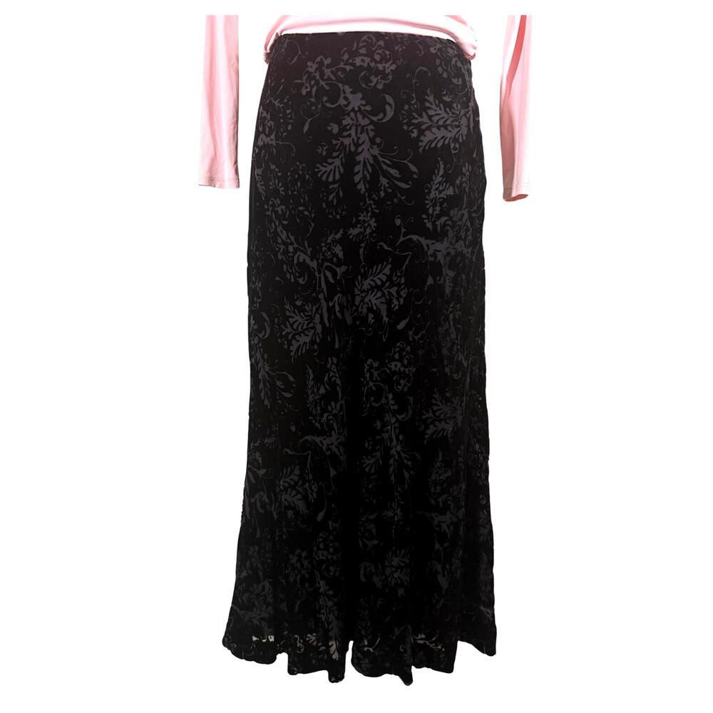 Vintage 90s Lauren Ralph Lauren Velvet Burnout Baroque Skirt Womens 8 Petite